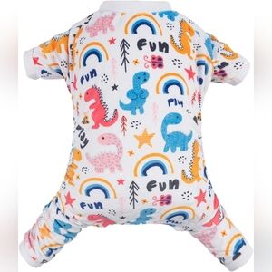CuteBone NWOT Dog/Pet White Dinosaur Print Pajamas Size XL